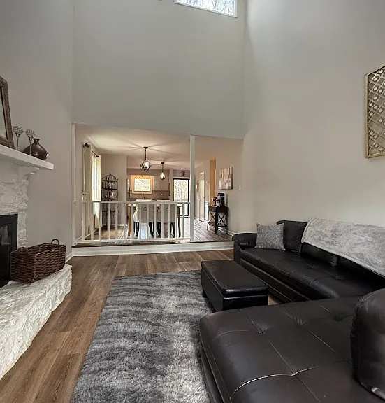 Valuated ceiling with skylights let beautiful natural light inside