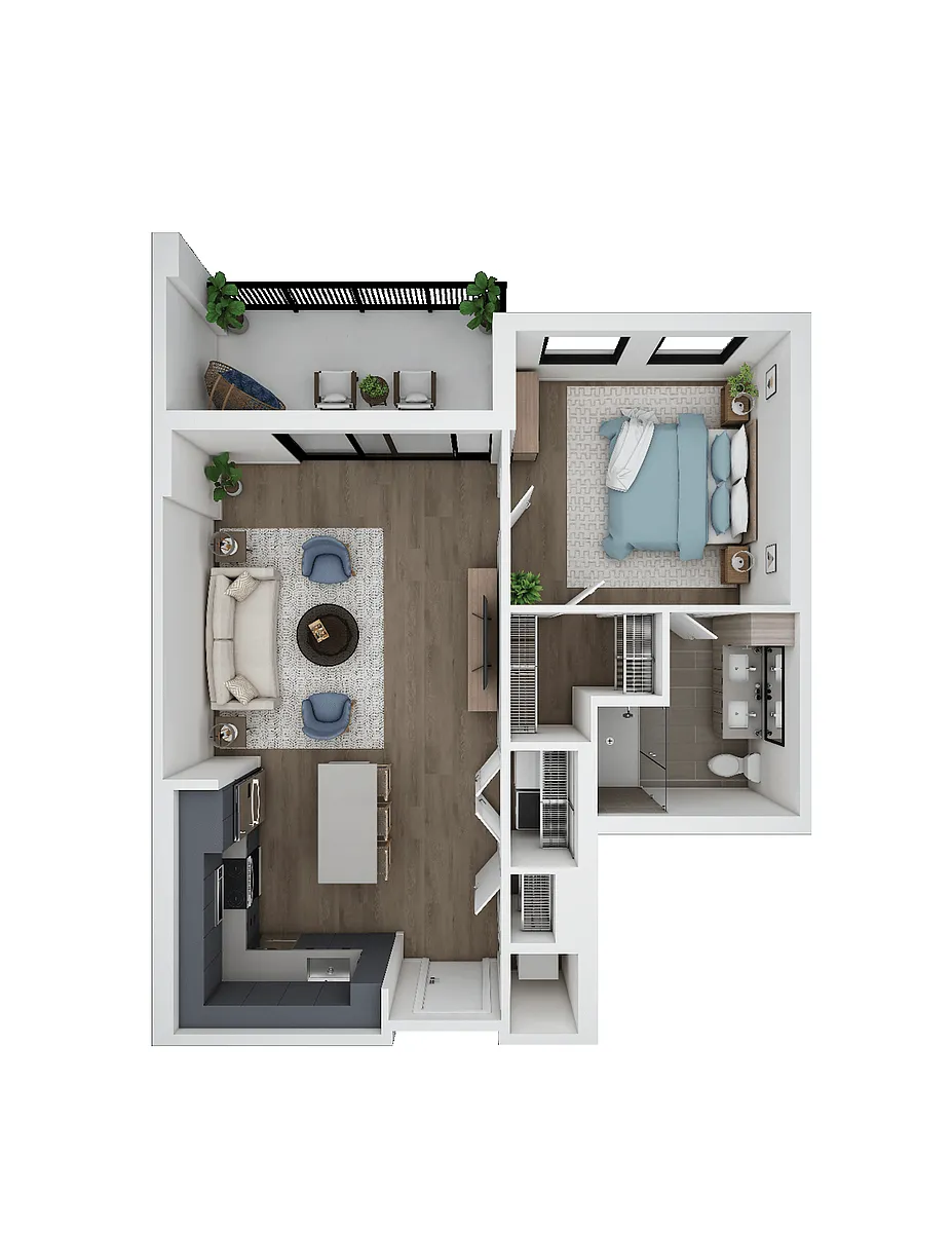 Floor plan 1 Bed/1 Bath-A1