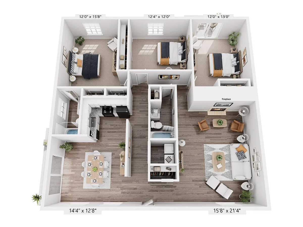 Floor plan 3 bed 2 bath ranch Renovated - Harrison