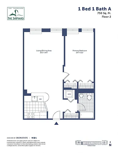 Floor plan 1 Bed 1 Bath A