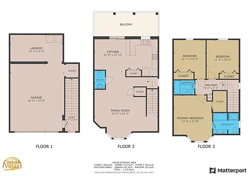 Floor plan 3 x 2.5 Bedroom