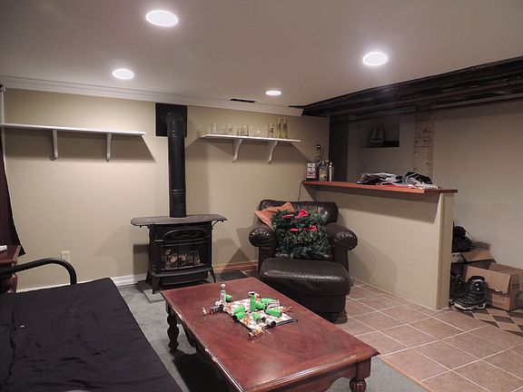 1 side of finished basement