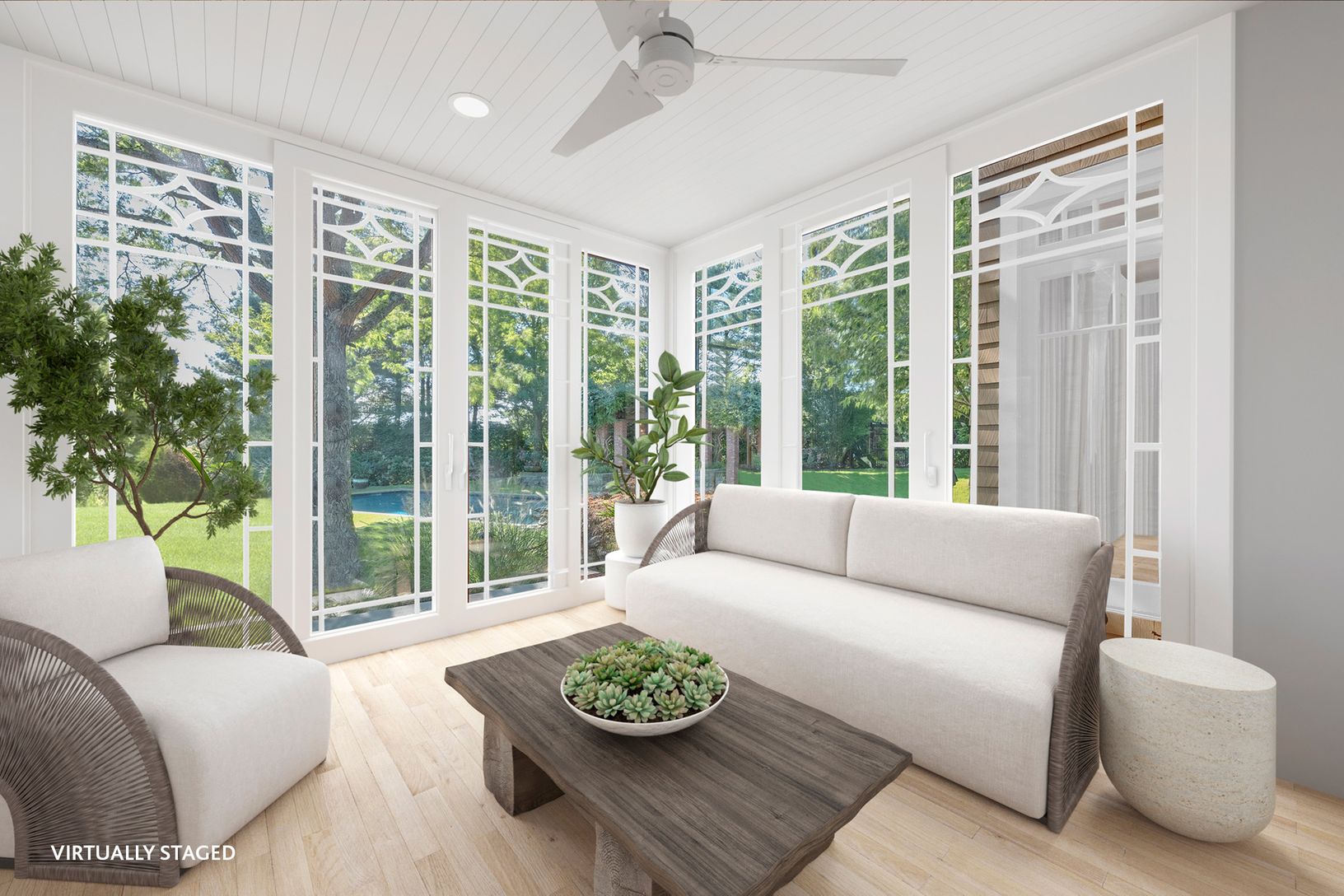 Virtually staged sun room