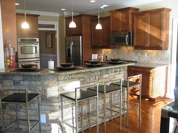 Stack Stone Bar & Fireplace