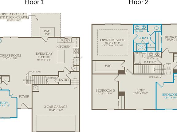 Floor Plan Level 1 and Floor Plan Level 2