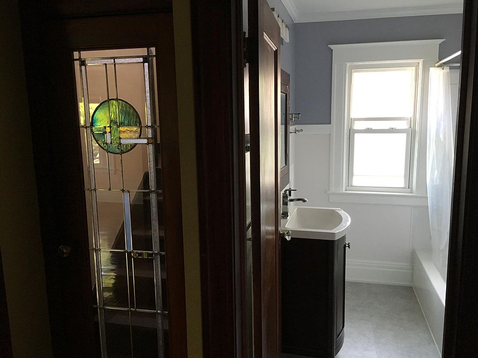 Attic door (left) and bathroom (right)