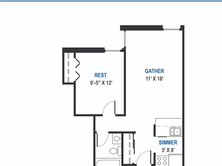 Monument - 1 Bed / 1 Bath - 522 SF Monument - 1 Bed / 1 Bath - 522 SF
