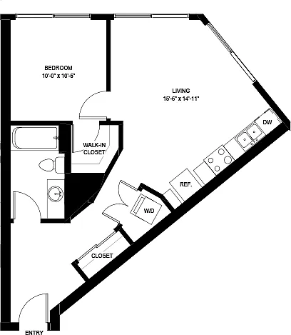 Floor plan One Bedroom A5
