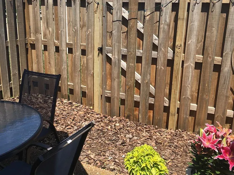 Back fenced patio