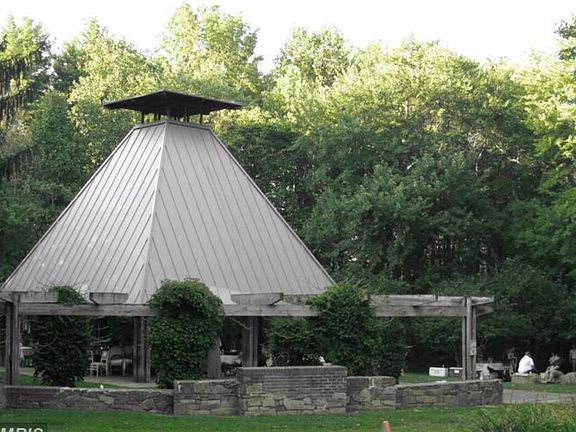 Park pavilion across the street