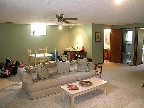 Family room with fireplace