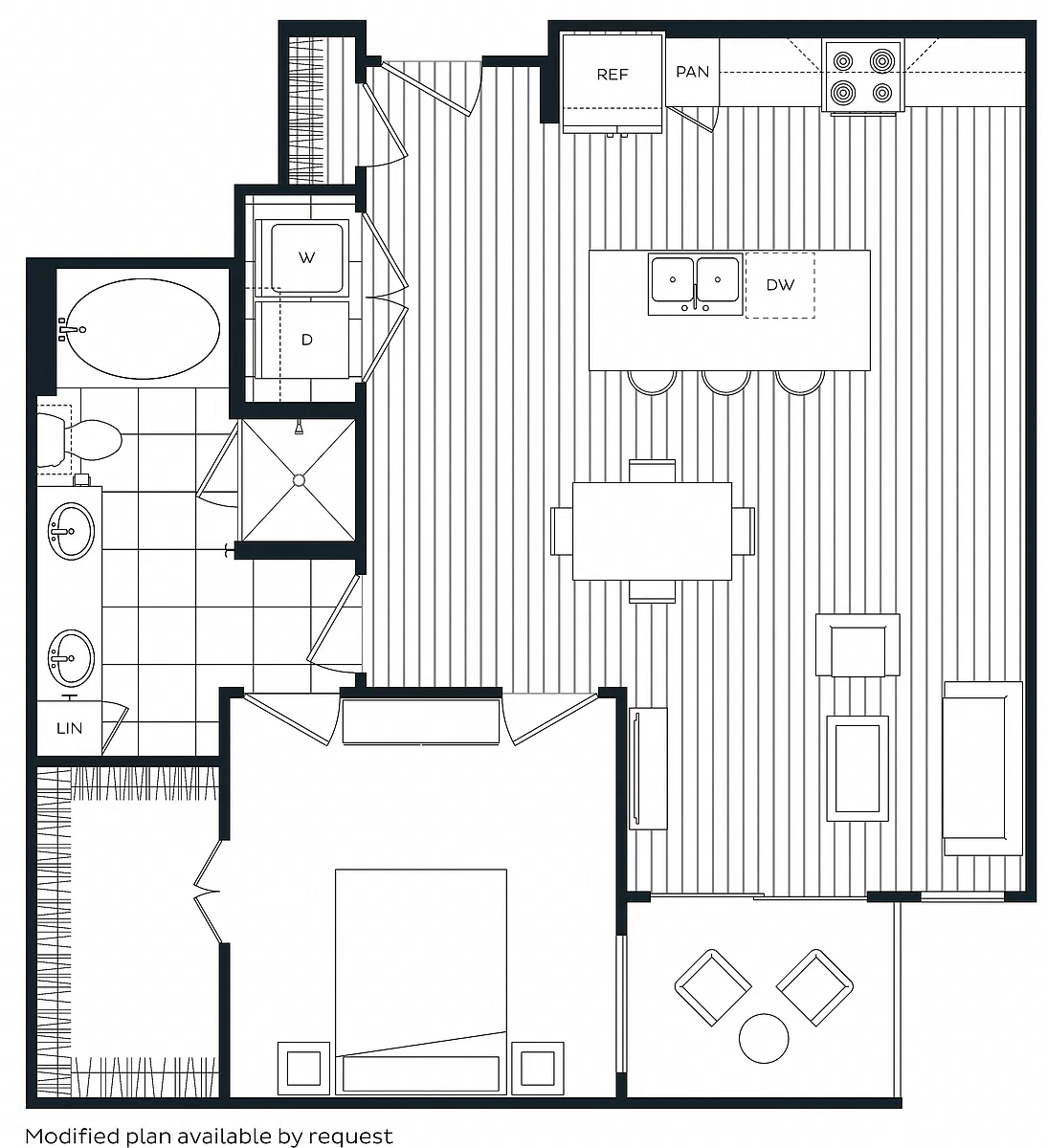 Floor plan 1 Bed/1 Bath-G
