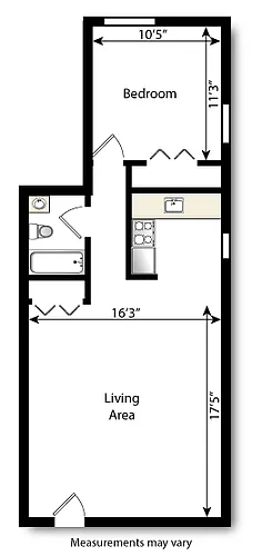 Floor plan 1 Bed / 1 Bath