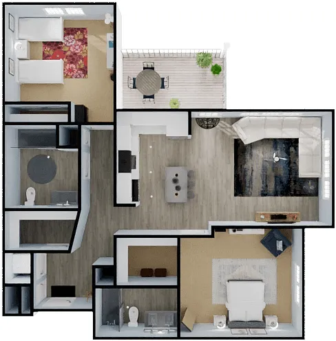 Floor plan Two Bedroom - 2B