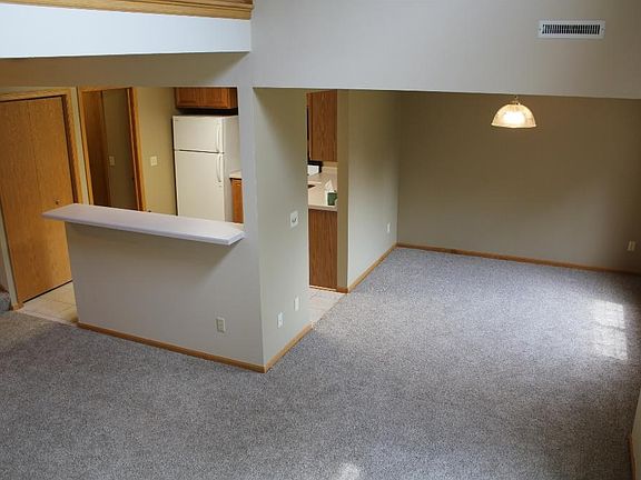 View of kitchen and dining room from the living room.