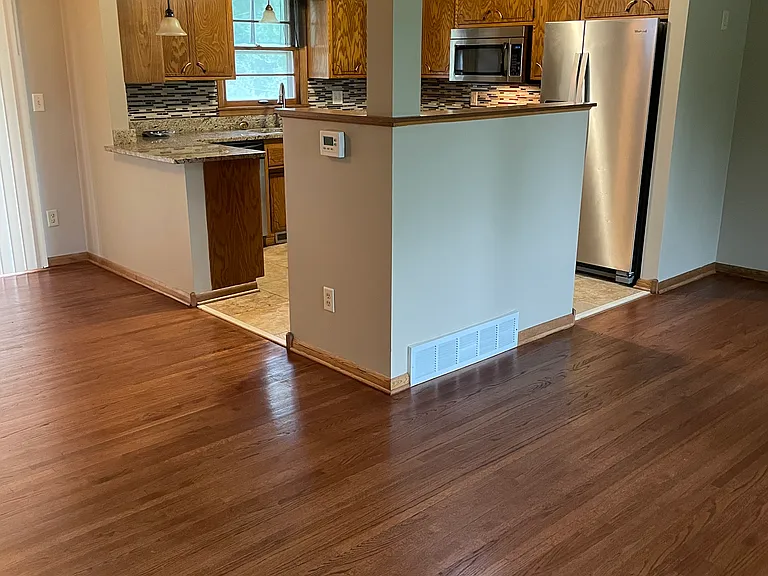 Kitchen open to living/dining area.