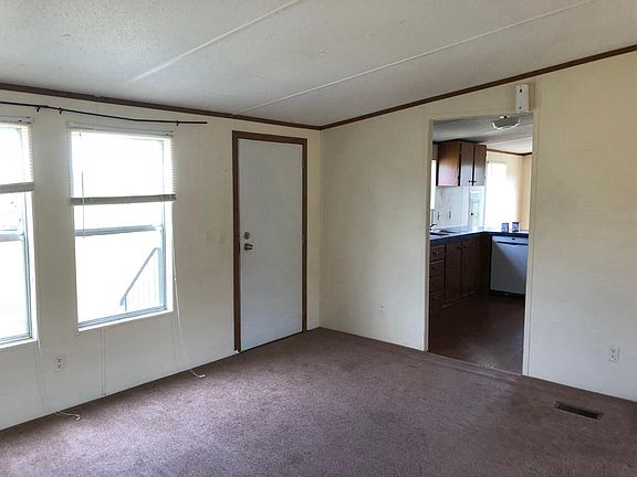 View from living area into kitchen