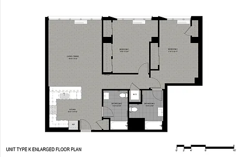 Floor plan 2 Bedroom K