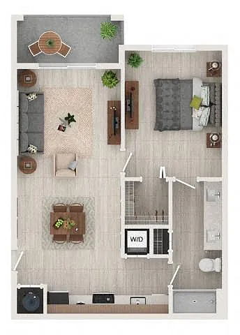 Floor plan 1 Bedroom, 1 Bathroom
