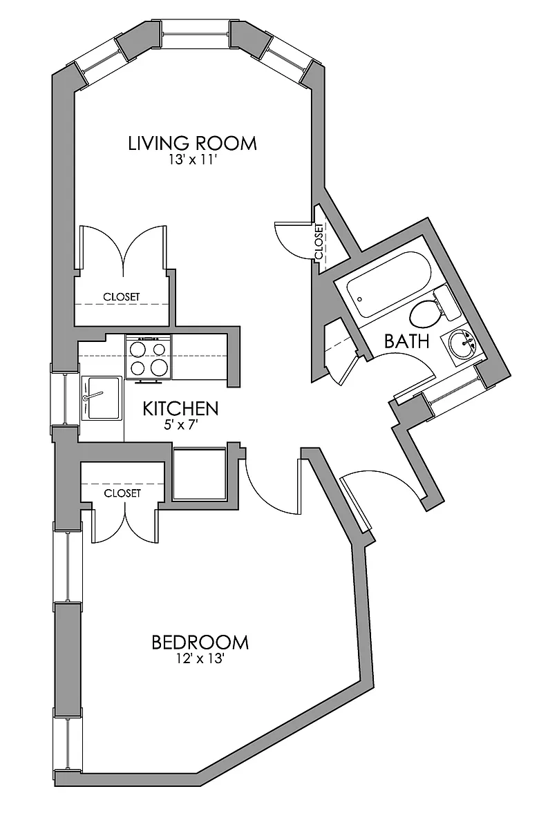 Floor plan Edgerly One Bedroom K