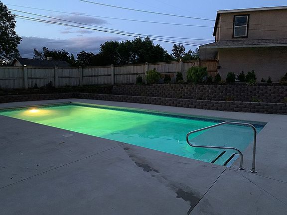 Pool in backyard
