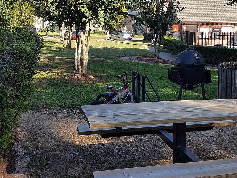 Bike rack and grill area