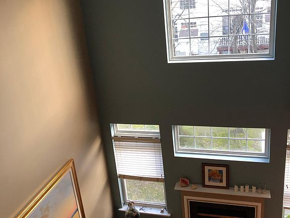 high ceiling family room