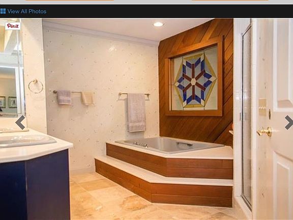 Travertine tile..all baths