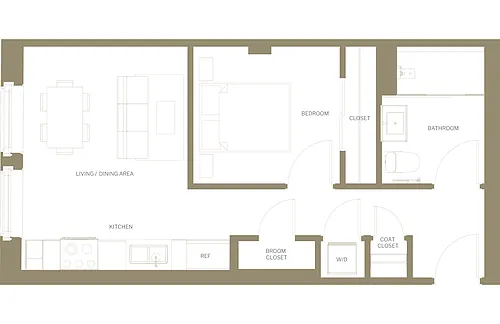 Floor plan One Bedroom A