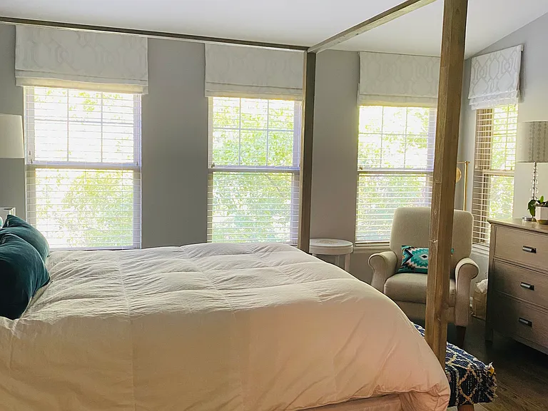 Primary bedroom with river view