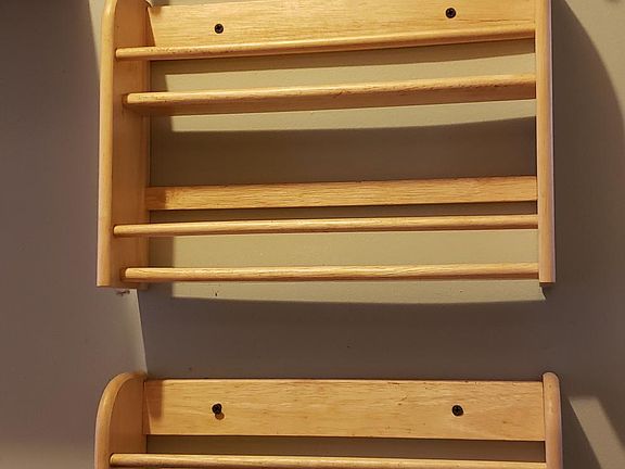 Spice racks in pantry.