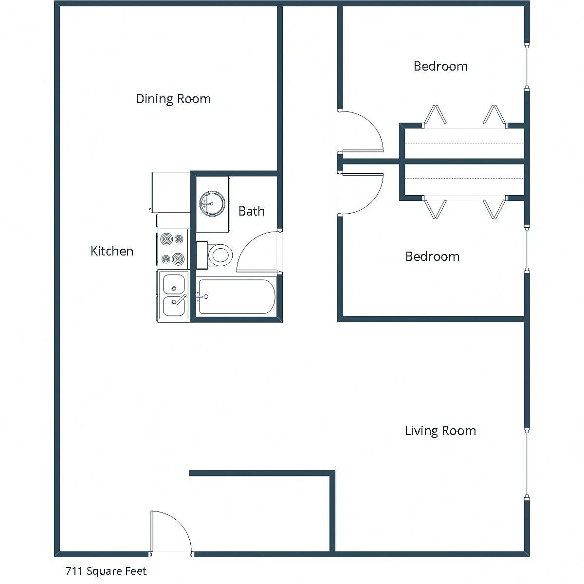 Floor plan Two Bedroom 21A