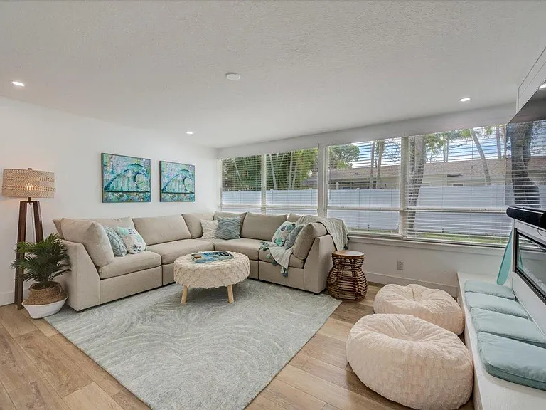 All furniture is new. Couch is a dream to sit/lay on.