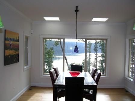 Dining with Shimmering Water Views