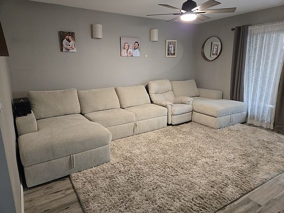 Living room. Double pane sliding door to patio.
