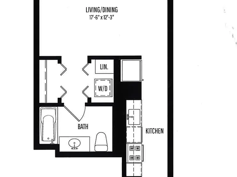 Studio floor plan 1225 Old Town