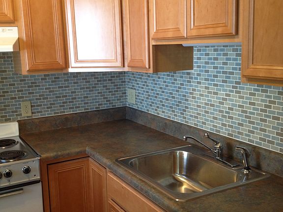New kitchen with glass tiles