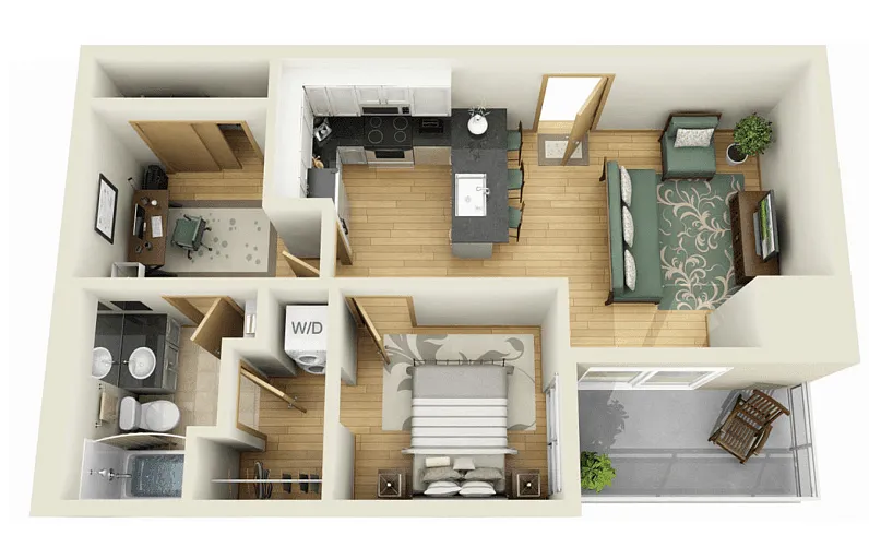 Floor plan 2 Bedroom M