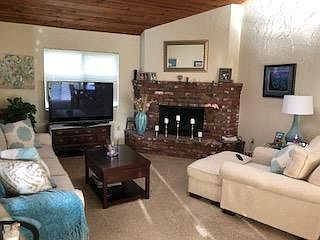 beautiful wood burning fireplace