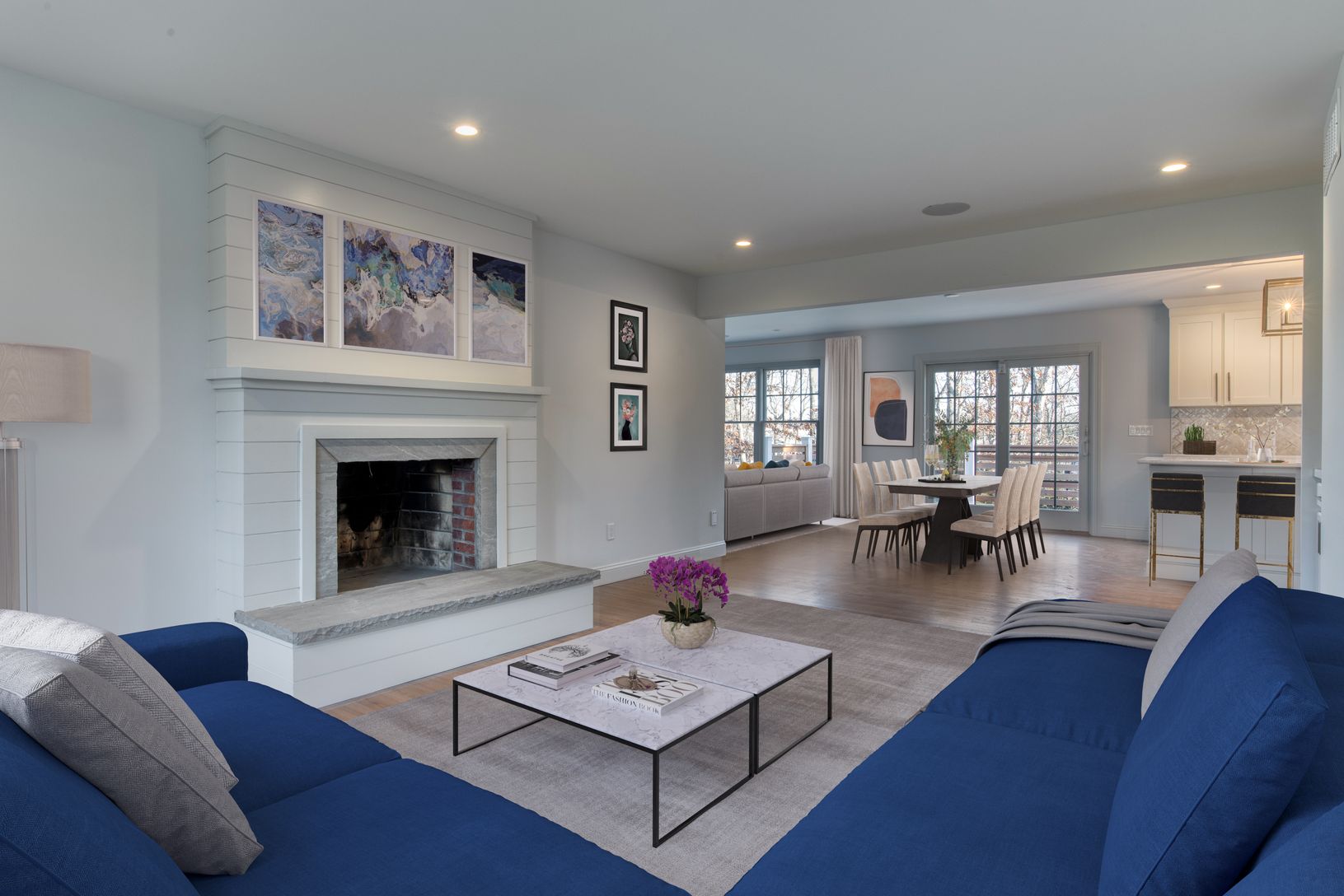  Virtually staged living room