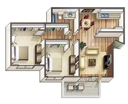 Floor plan 2x1a - L - Marlin