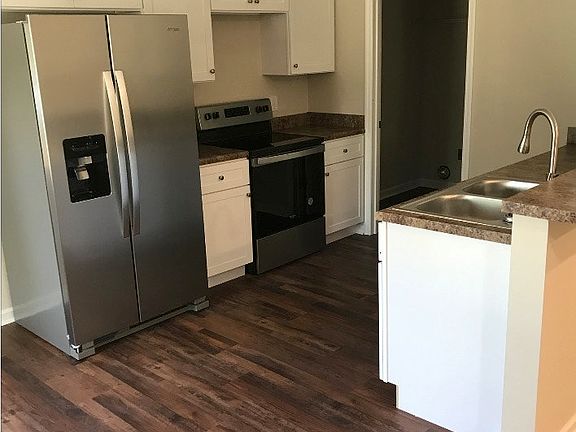 Stainless fridge, stove (microwave oven, camera shy)