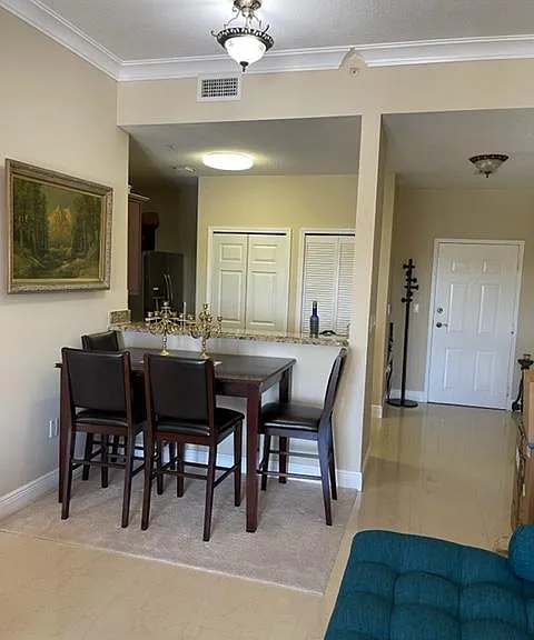 Small Dining Room can be used as a kitchen bar with stools by eliminating the table