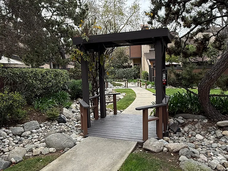 more walking path inside the property. Serene.