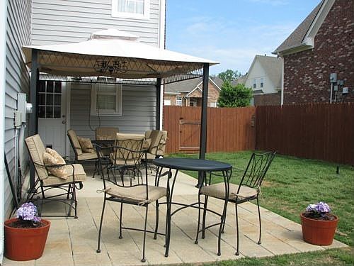 Large patio has room for entertaining