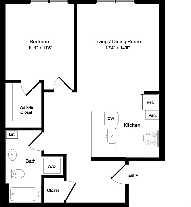 Floor plan A2 East- Floors 3-6