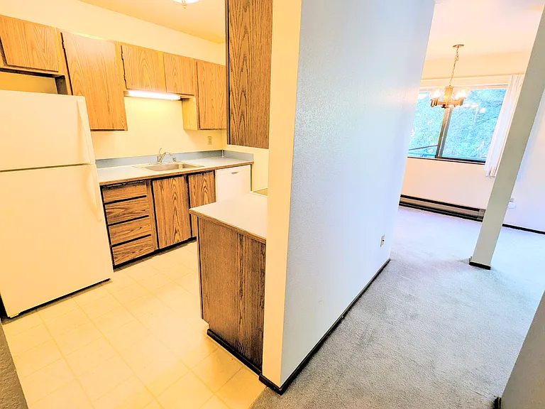 Kitchen enjoys lots of natural light