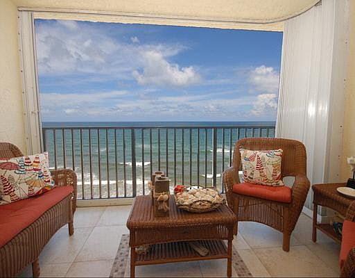 Oceanfront penthouse view from the unit Balcony