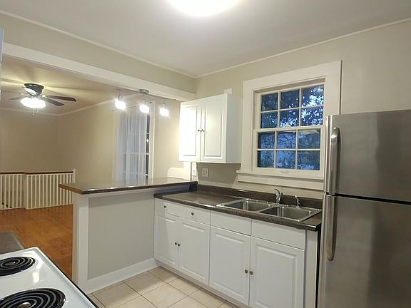 Kitchen overlooking living/dining room