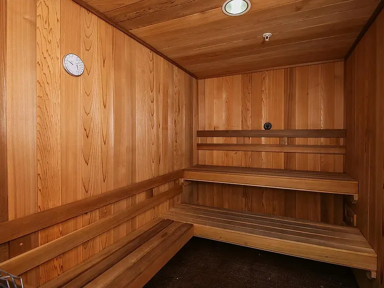 Sauna room by the gym with shower